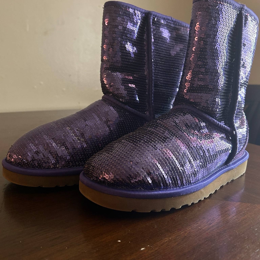 Purple Sequin Boots
